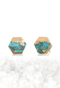 Oasis Turquoise and Gold Studs