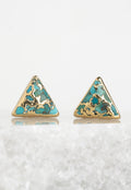 Ellie Triangle Turquoise Studs