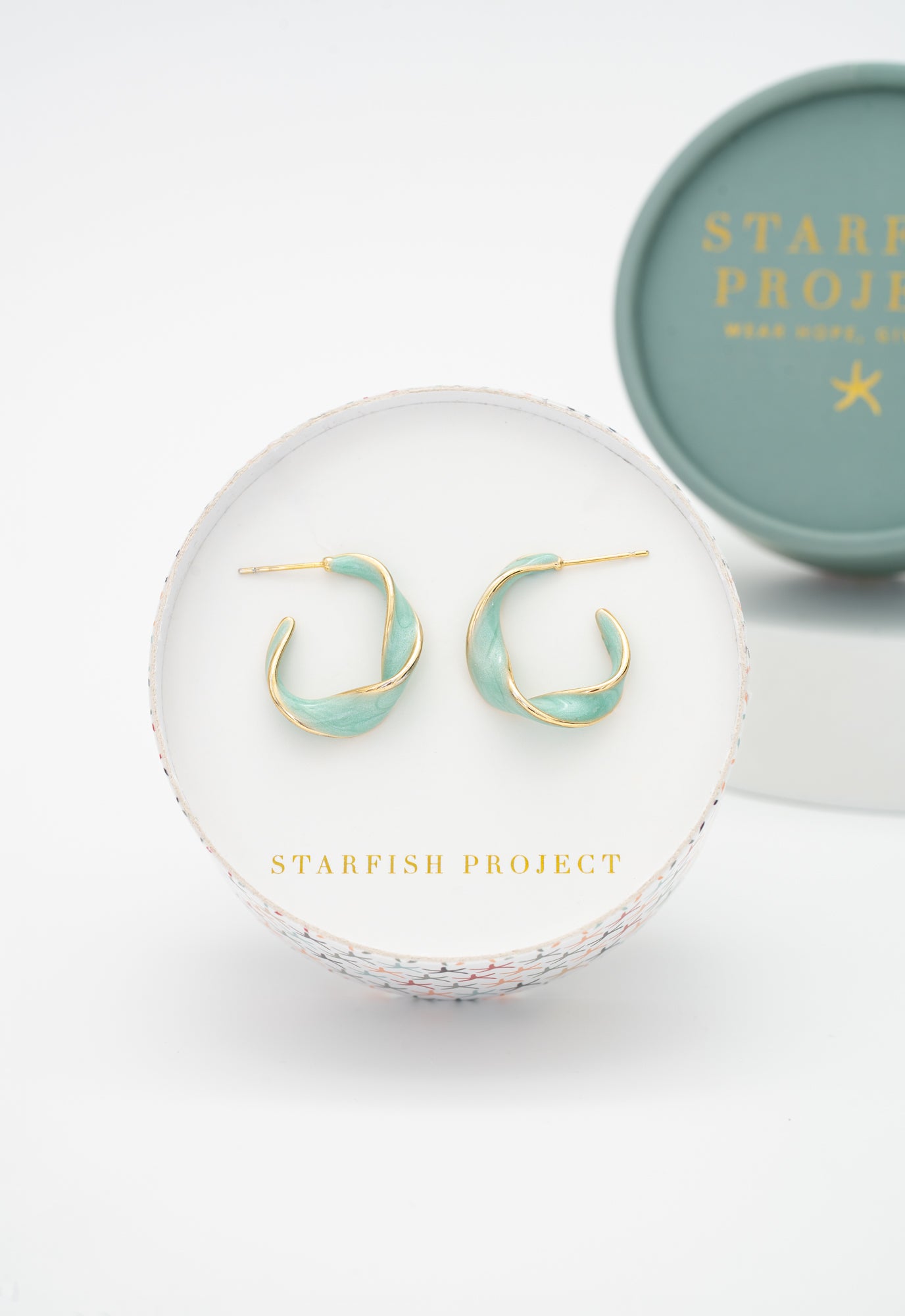 With a Twist Hoops in Mint