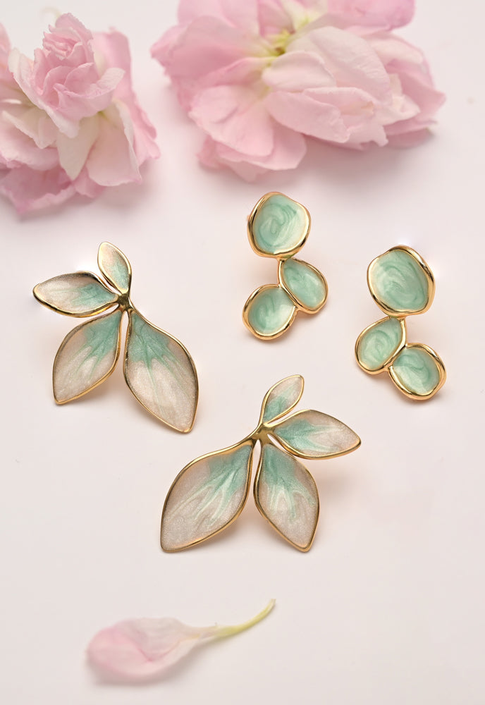 Flourish Mint Leaf Earrings