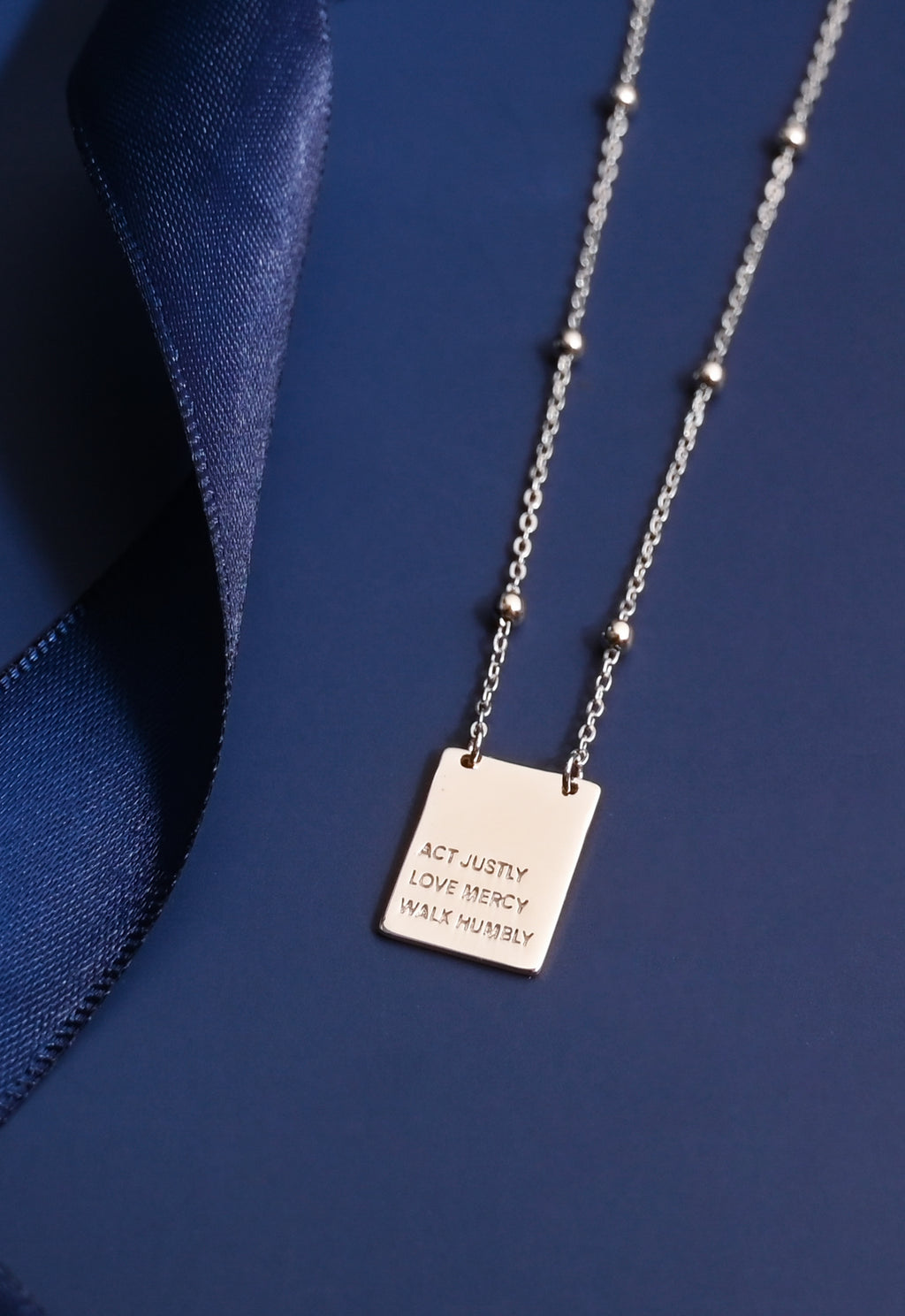 Act Justly Necklace in Sterling Silver