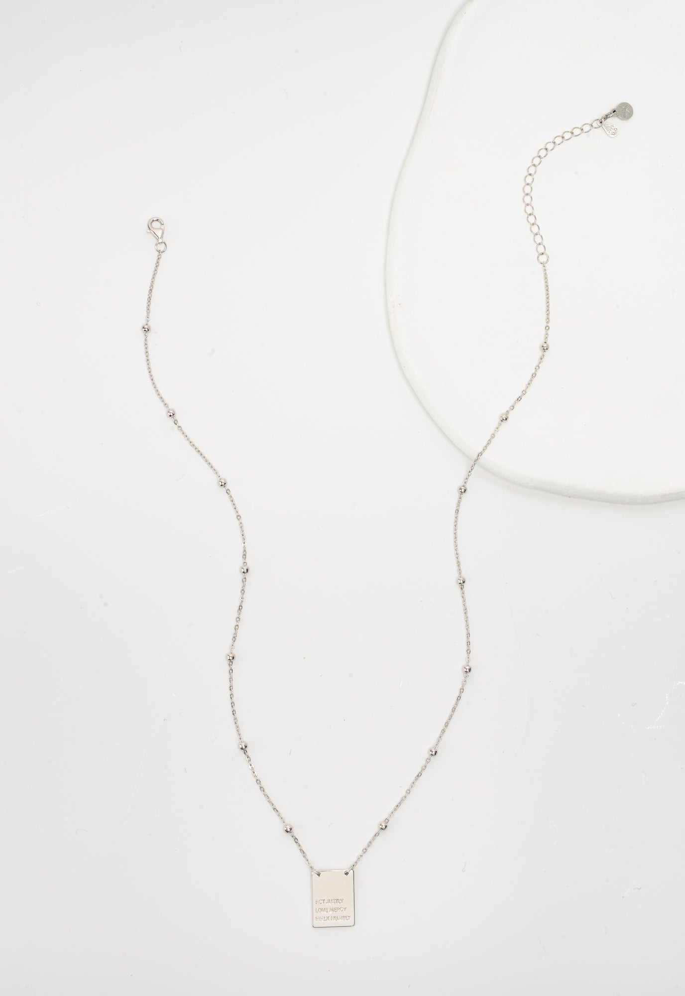Act Justly Necklace in Sterling Silver