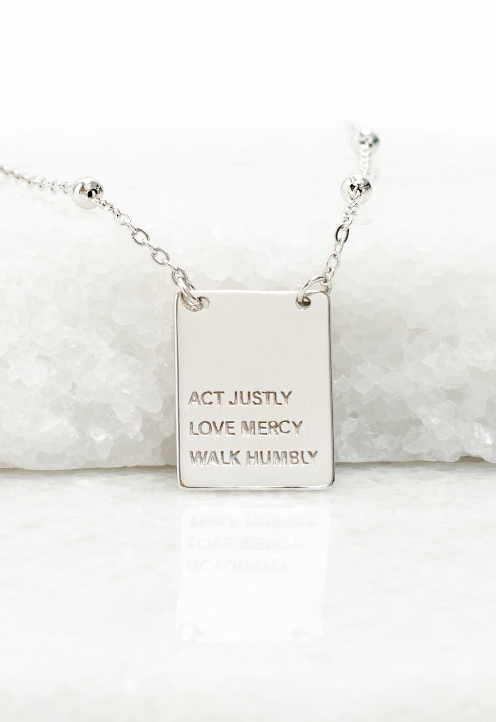 Act Justly Necklace in Sterling Silver